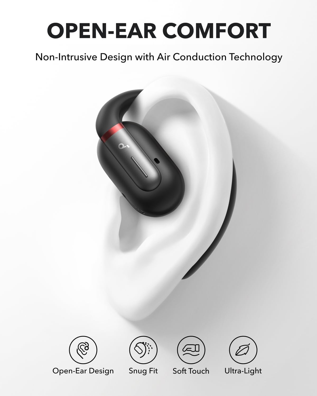 V30i by Anker Open Ear Earbuds, Open Ear Headphones True Wireless