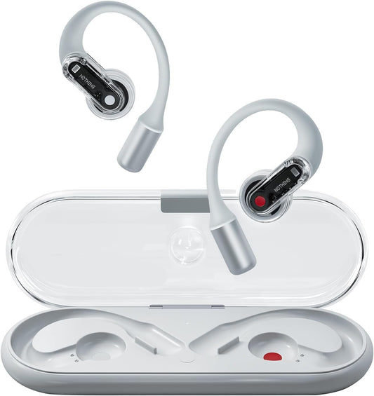 Ear (Open) Open Ear Headphones, Ultra-Light with Adjustable Earhooks, Multipoint Connection Bluetooth Earbuds, Clear Voice Technology for AI Calls, IP54, Fast Charging, ChatGPT Supported